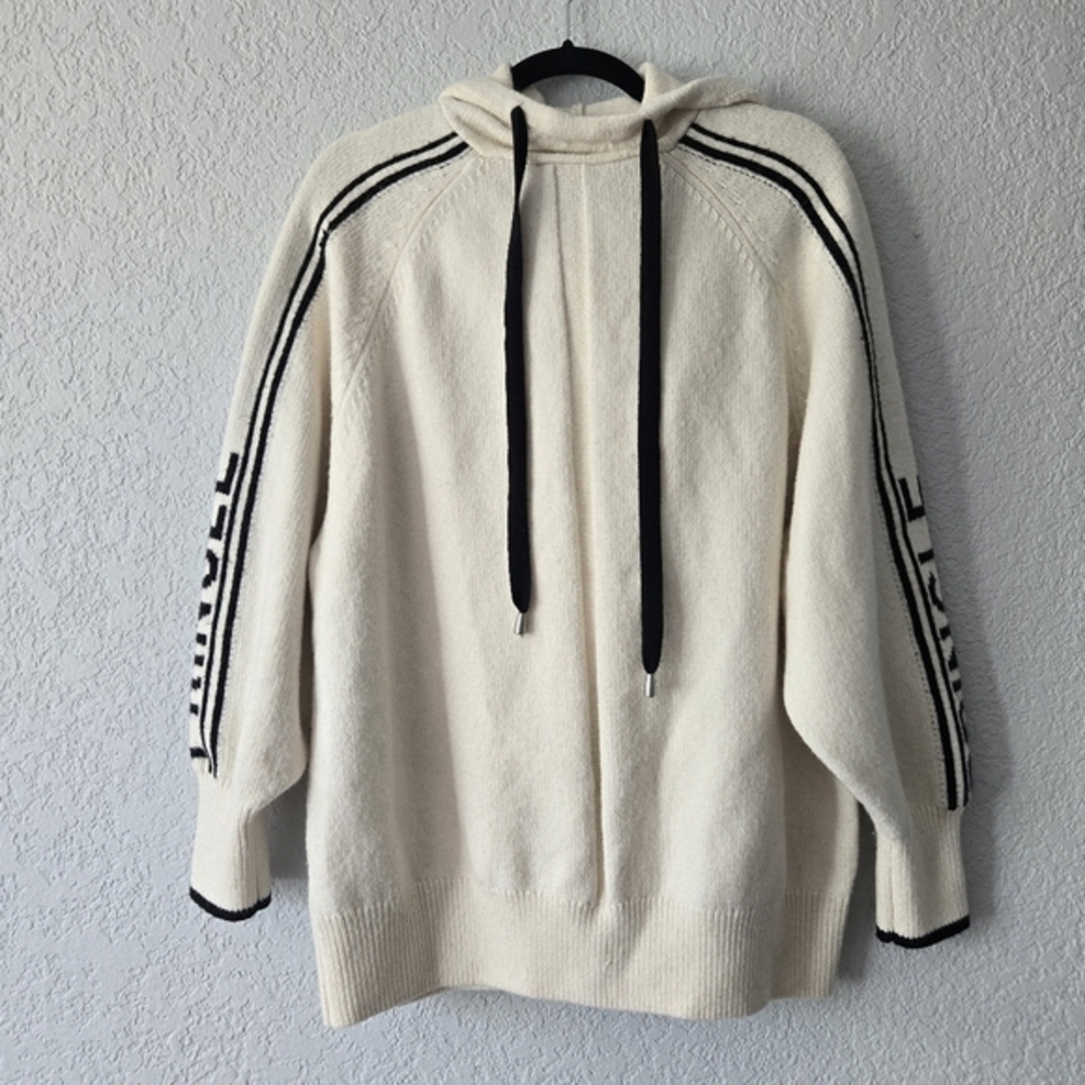 Pringle of Scotland‎ X H&M Medium Cream Knit Pullover Hooded Sweatshirt